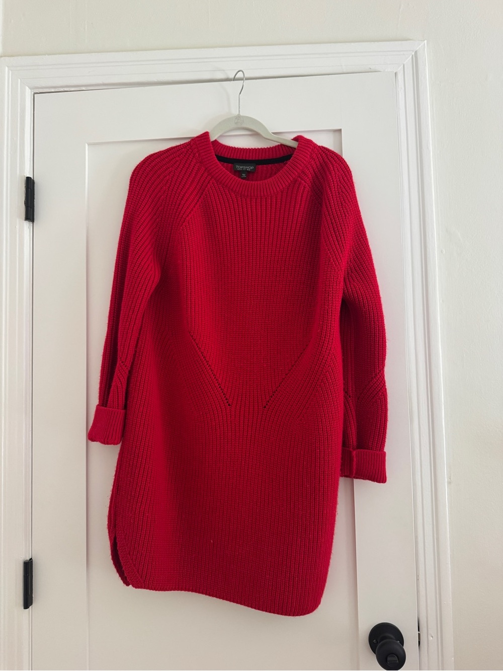 Topshop Women’s Red Knit Sweater Dress Sz US8